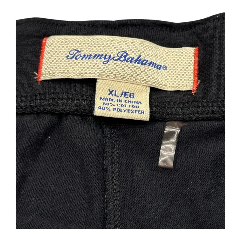 Tommy Bahama Mens XL Lounge Pants EG Black Cotton Polyester Drawstring Pockets